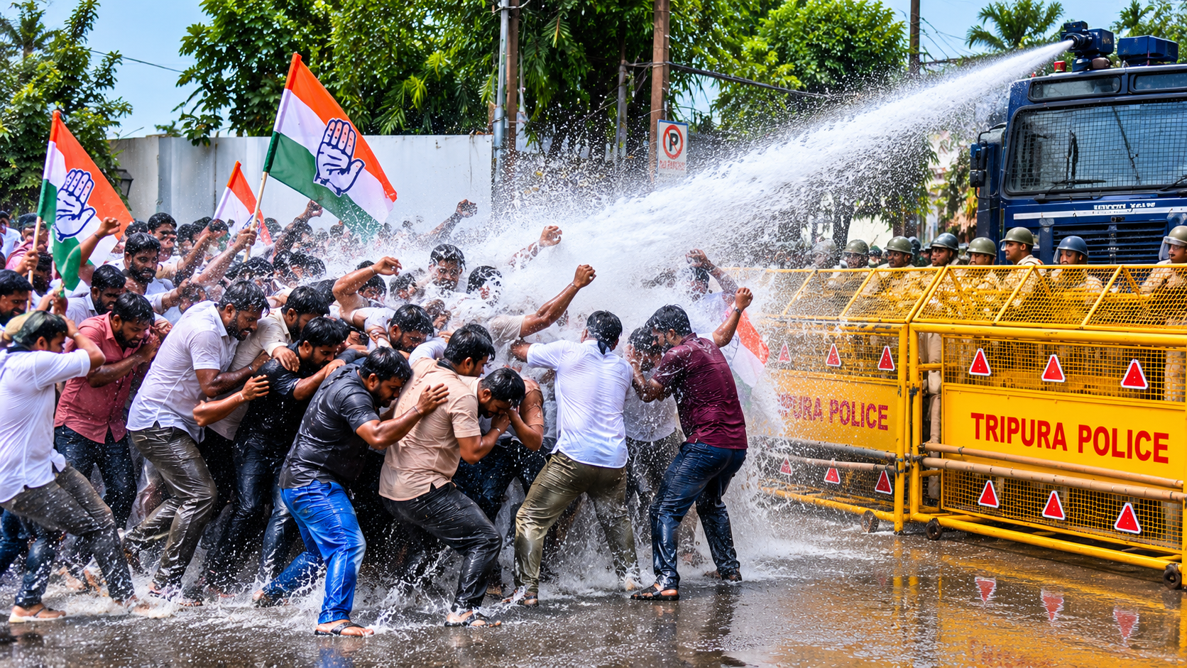 জ্ঞানেশ কুমারের পদত্যাগের দাবিতে আগরতলায় কংগ্রেসের বিক্ষোভ, ব্যারিকেড ভেঙে এগোল মিছিল! জ্ঞানেশ কুমারের পদত্যাগের দাবিতে আগরতলায় কংগ্রেসের বিক্ষোভ, ব্যারিকেড ভেঙে এগোল মিছিল!