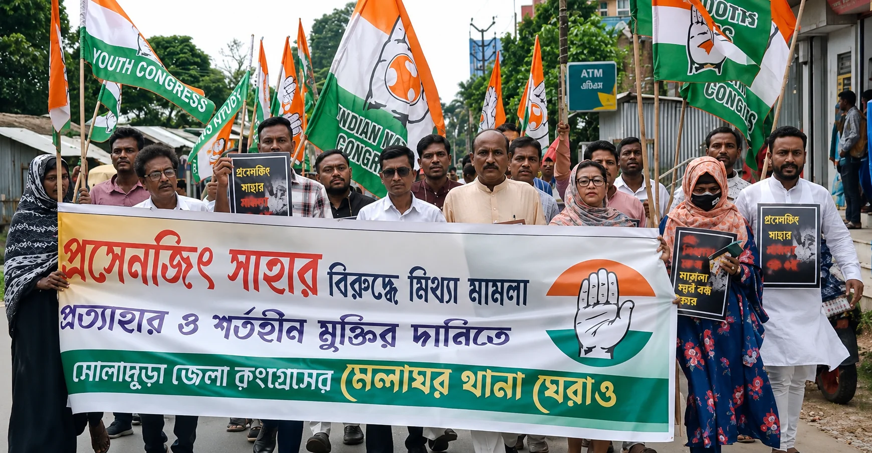অবৈধ গাঁজা মামলায় ফাঁসানোর অভিযোগ, প্রসেনজিৎ সাহার নিঃশর্ত মুক্তির দাবিতে মেলাঘর থানা ঘেরাও কংগ্রেসের!
